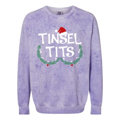 Jingle Balls Tinsel Tits Couples Christmas Matching Couple Gift Colorblast Crewneck Sweatshirt