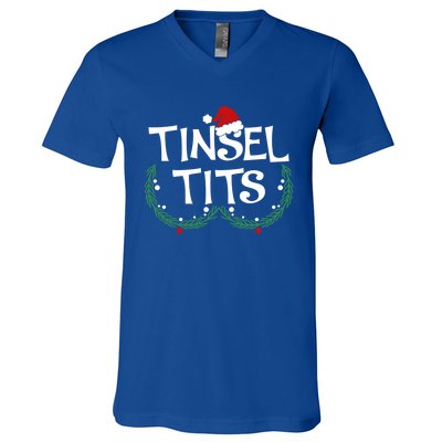 Jingle Balls Tinsel Tits Couples Christmas Matching Couple Gift V-Neck T-Shirt