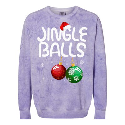 Jingle Balls Tinsel Tits Funny Christmas Couples Matching Colorblast Crewneck Sweatshirt