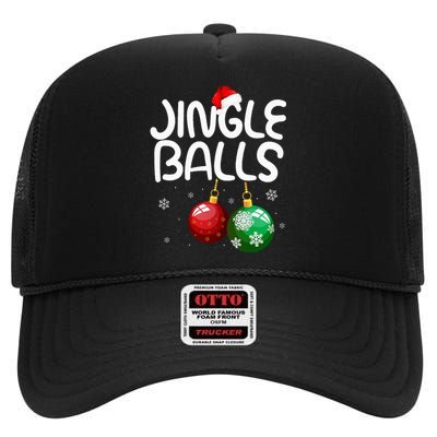 Jingle Balls Tinsel Tits Funny Christmas Couples Matching High Crown Mesh Back Trucker Hat