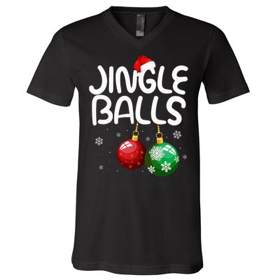 Jingle Balls Tinsel Tits Funny Christmas Couples Matching V-Neck T-Shirt