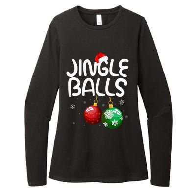 Jingle Balls Tinsel Tits Funny Christmas Couples Matching Womens CVC Long Sleeve Shirt