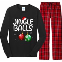 Jingle Balls Tinsel Tits Funny Christmas Couples Matching Long Sleeve Pajama Set