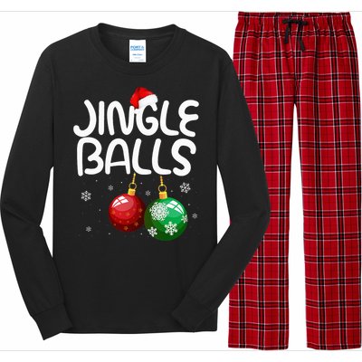 Jingle Balls Tinsel Tits Funny Christmas Couples Matching Long Sleeve Pajama Set