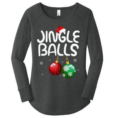 Jingle Balls Tinsel Tits Funny Christmas Couples Matching Women's Perfect Tri Tunic Long Sleeve Shirt