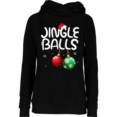 Jingle Balls Tinsel Tits Funny Christmas Couples Matching Womens Funnel Neck Pullover Hood