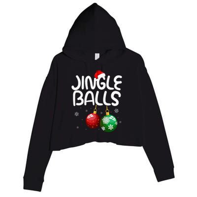 Jingle Balls Tinsel Tits Funny Christmas Couples Matching Crop Fleece Hoodie