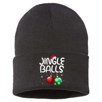 Jingle Balls Tinsel Tits Funny Christmas Couples Matching Sustainable Knit Beanie