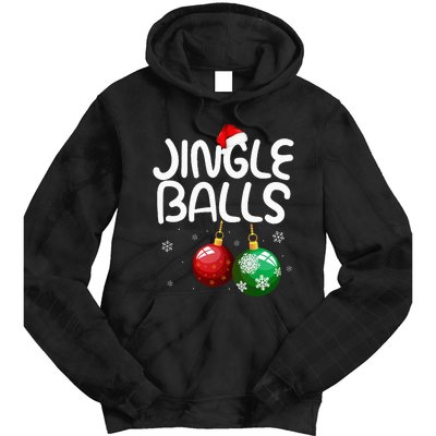 Jingle Balls Tinsel Tits Funny Christmas Couples Matching Tie Dye Hoodie