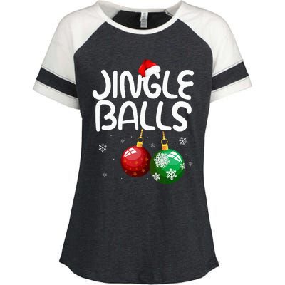 Jingle Balls Tinsel Tits Funny Christmas Couples Matching Enza Ladies Jersey Colorblock Tee