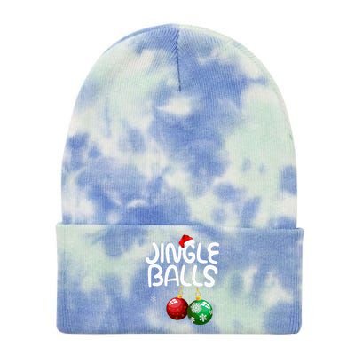 Jingle Balls Tinsel Tits Funny Christmas Couples Matching Tie Dye 12in Knit Beanie