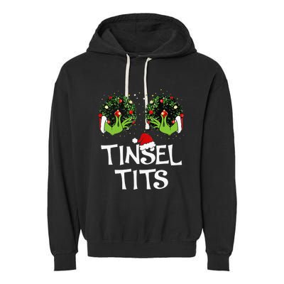 Jingle Balls Tinsel Tits Couples Christmas Matching Couple Garment-Dyed Fleece Hoodie