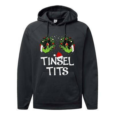 Jingle Balls Tinsel Tits Couples Christmas Matching Couple Performance Fleece Hoodie