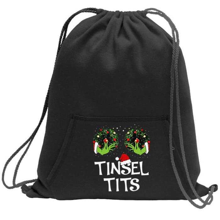 Jingle Balls Tinsel Tits Couples Christmas Matching Couple Sweatshirt Cinch Pack Bag