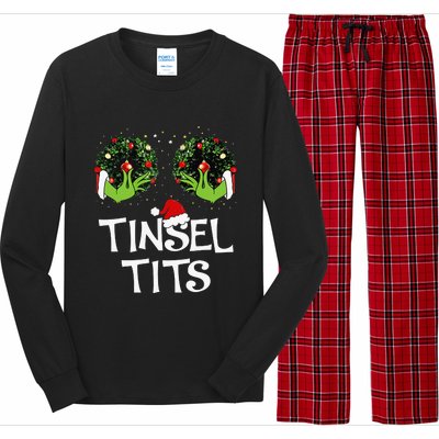 Jingle Balls Tinsel Tits Couples Christmas Matching Couple Long Sleeve Pajama Set