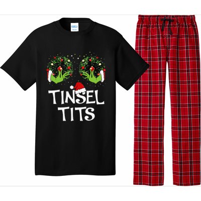 Jingle Balls Tinsel Tits Couples Christmas Matching Couple Pajama Set