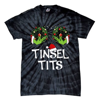 Jingle Balls Tinsel Tits Couples Christmas Matching Couple Tie-Dye T-Shirt