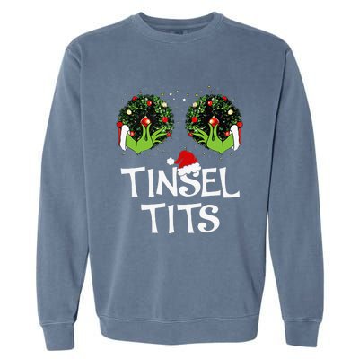 Jingle Balls Tinsel Tits Couples Christmas Matching Couple Garment-Dyed Sweatshirt