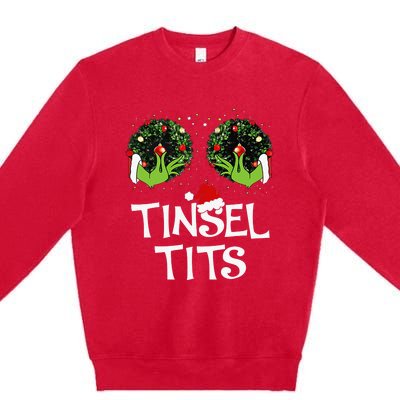 Jingle Balls Tinsel Tits Couples Christmas Matching Couple Premium Crewneck Sweatshirt