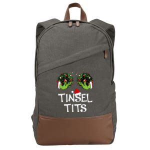 Jingle Balls Tinsel Tits Couples Christmas Matching Couple Cotton Canvas Backpack