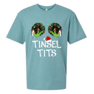 Jingle Balls Tinsel Tits Couples Christmas Matching Couple Sueded Cloud Jersey T-Shirt