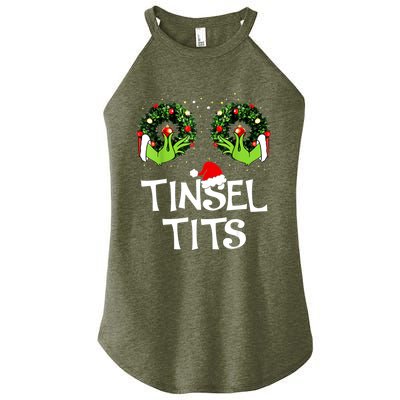 Jingle Balls Tinsel Tits Couples Christmas Matching Couple Women’s Perfect Tri Rocker Tank