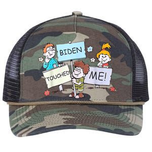 Joe Biden Touched Me Funny Biden Retro Rope Trucker Hat Cap