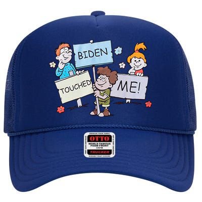 Joe Biden Touched Me Funny Biden 2021 High Crown Mesh Back Trucker Hat