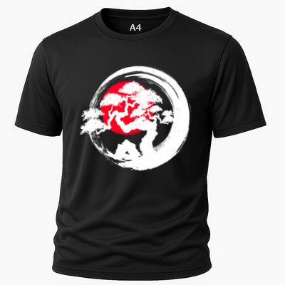 Japanese Bonsai Tree Paint Brush Stroke Performance Shirt