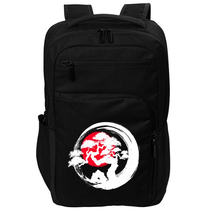 Japanese Bonsai Tree Paint Brush Stroke Impact Tech Backpack
