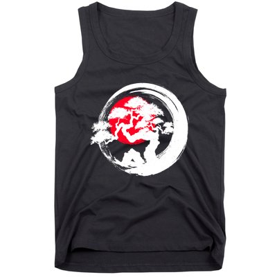 Japanese Bonsai Tree Paint Brush Stroke Tank Top