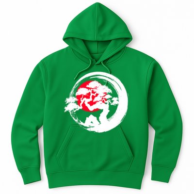 Japanese Bonsai Tree Paint Brush Stroke Hoodie