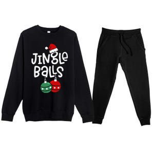 Jingle Balls Tinsel Tits Funny Matching Couple Chestnuts Premium Crewneck Sweatsuit Set