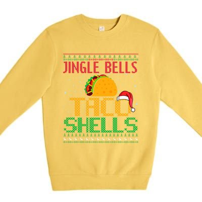 Jingle Bell Taco Shells Christmas Mexican Png Gift Premium Crewneck Sweatshirt