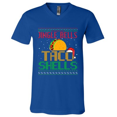 Jingle Bell Taco Shells Christmas Mexican Png Gift V-Neck T-Shirt