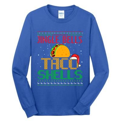 Jingle Bell Taco Shells Christmas Mexican Png Gift Tall Long Sleeve T-Shirt