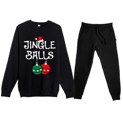 Jingle Balls Tinsel Tits Chestnuts Christmas Couple Matching Premium Crewneck Sweatsuit Set