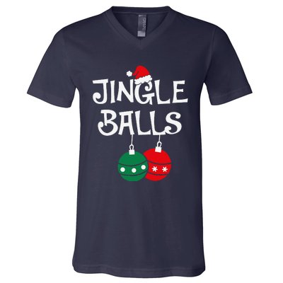 Jingle Balls Tinsel Tits Chestnuts Christmas Couple Matching V-Neck T-Shirt