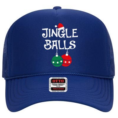 Jingle Balls Tinsel Tits Chestnuts Christmas Couple Matching High Crown Mesh Back Trucker Hat