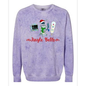 Jingle Bell Telemetry Nurse Christmas Crew Tele Tech Xmas Colorblast Crewneck Sweatshirt