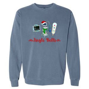 Jingle Bell Telemetry Nurse Christmas Crew Tele Tech Xmas Garment-Dyed Sweatshirt