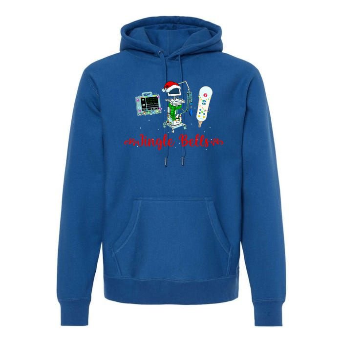 Jingle Bell Telemetry Nurse Christmas Crew Tele Tech Xmas Premium Hoodie