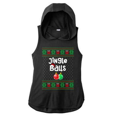 Jingle Balls Tinsel Tits Funny Matching Couple Ugly Christmas Sweater Ladies PosiCharge Tri-Blend Wicking Draft Hoodie Tank