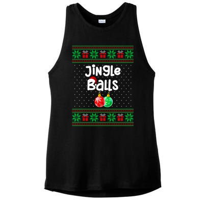 Jingle Balls Tinsel Tits Funny Matching Couple Ugly Christmas Sweater Ladies PosiCharge Tri-Blend Wicking Tank