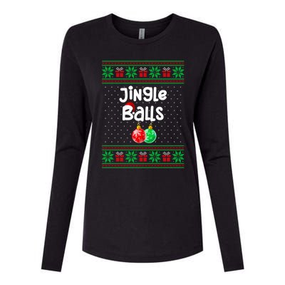 Jingle Balls Tinsel Tits Funny Matching Couple Ugly Christmas Sweater Womens Cotton Relaxed Long Sleeve T-Shirt