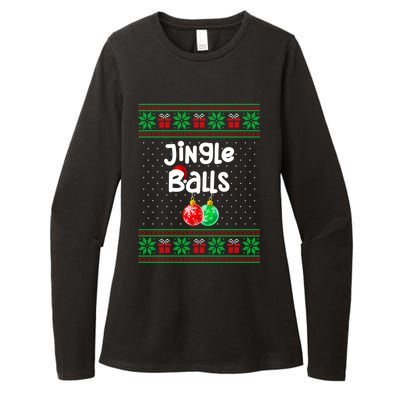 Jingle Balls Tinsel Tits Funny Matching Couple Ugly Christmas Sweater Womens CVC Long Sleeve Shirt