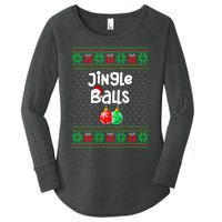 Jingle Balls Tinsel Tits Funny Matching Couple Ugly Christmas Sweater Women's Perfect Tri Tunic Long Sleeve Shirt