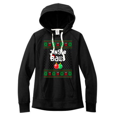 Jingle Balls Tinsel Tits Funny Matching Couple Ugly Christmas Sweater Women's Fleece Hoodie