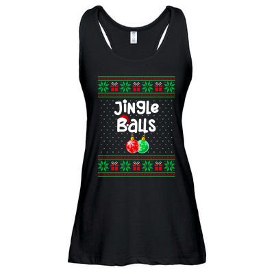 Jingle Balls Tinsel Tits Funny Matching Couple Ugly Christmas Sweater Ladies Essential Flowy Tank