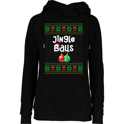 Jingle Balls Tinsel Tits Funny Matching Couple Ugly Christmas Sweater Womens Funnel Neck Pullover Hood